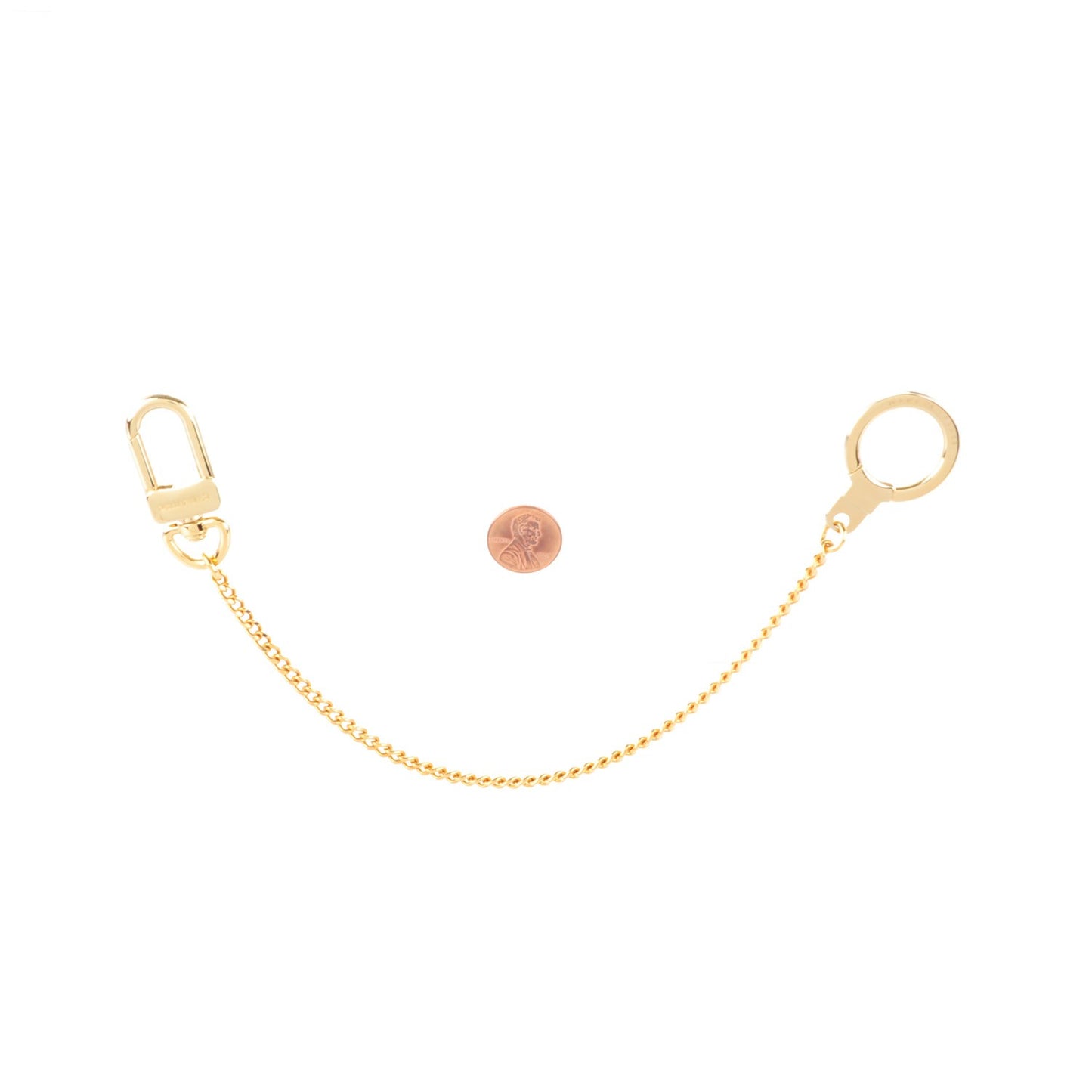 Metal Pochette Extender Key Ring Chain Gold