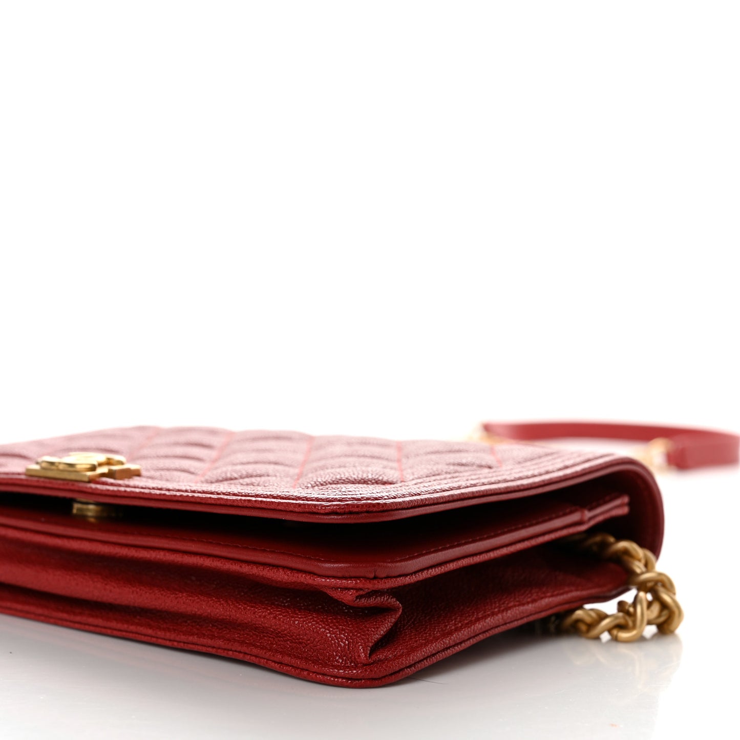 Caviar Quilted Boy Wallet On Chain WOC Red