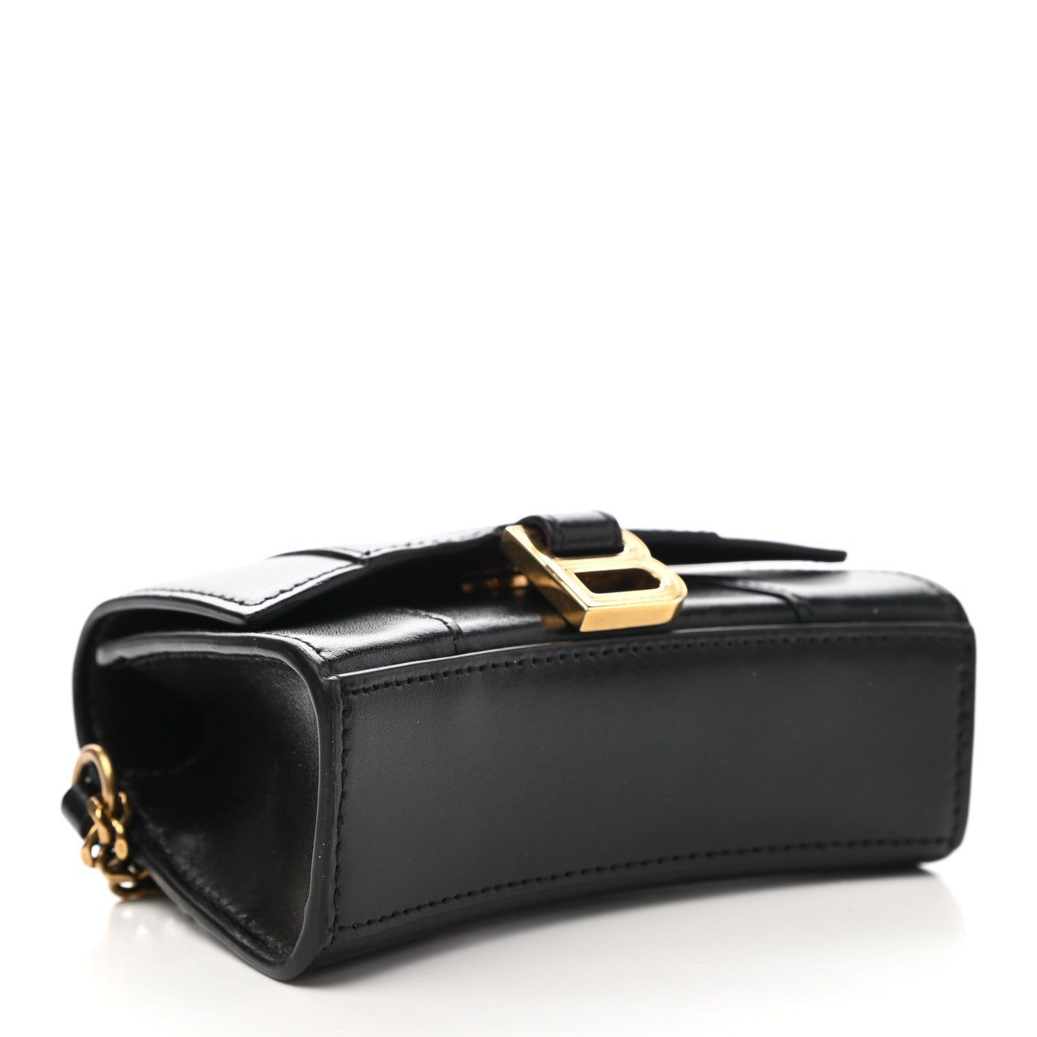 Balenciaga Shiny Box Calfskin Hourglass Chain Cardholder Black 4 of 9