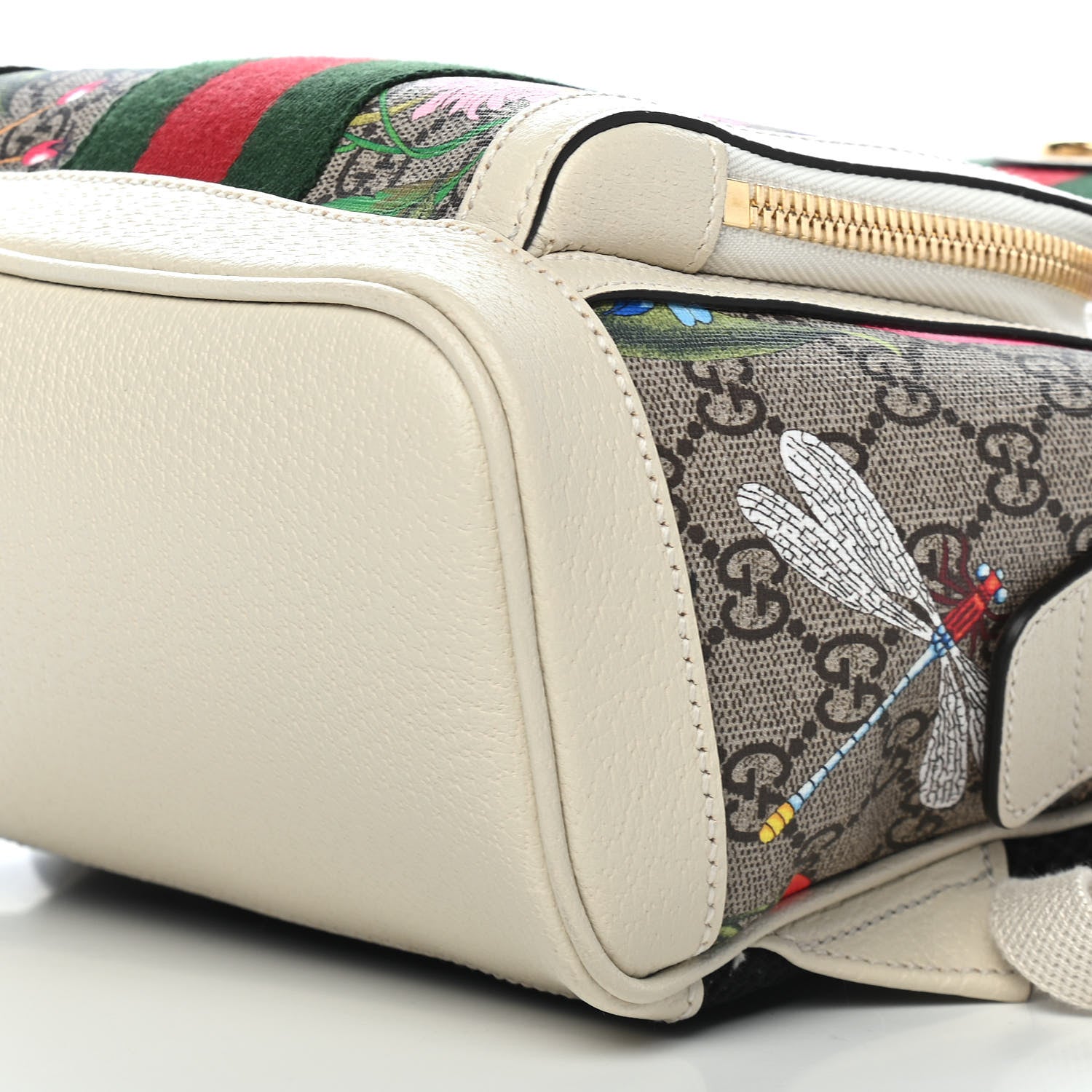 Gucci GG Supreme Monogram Flora Web Small Ophidia Day Backpack White 9 of 9