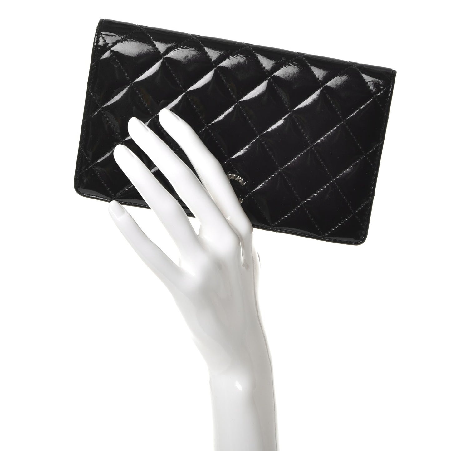 Patent Quilted Brilliant Yen Wallet Dark Purple