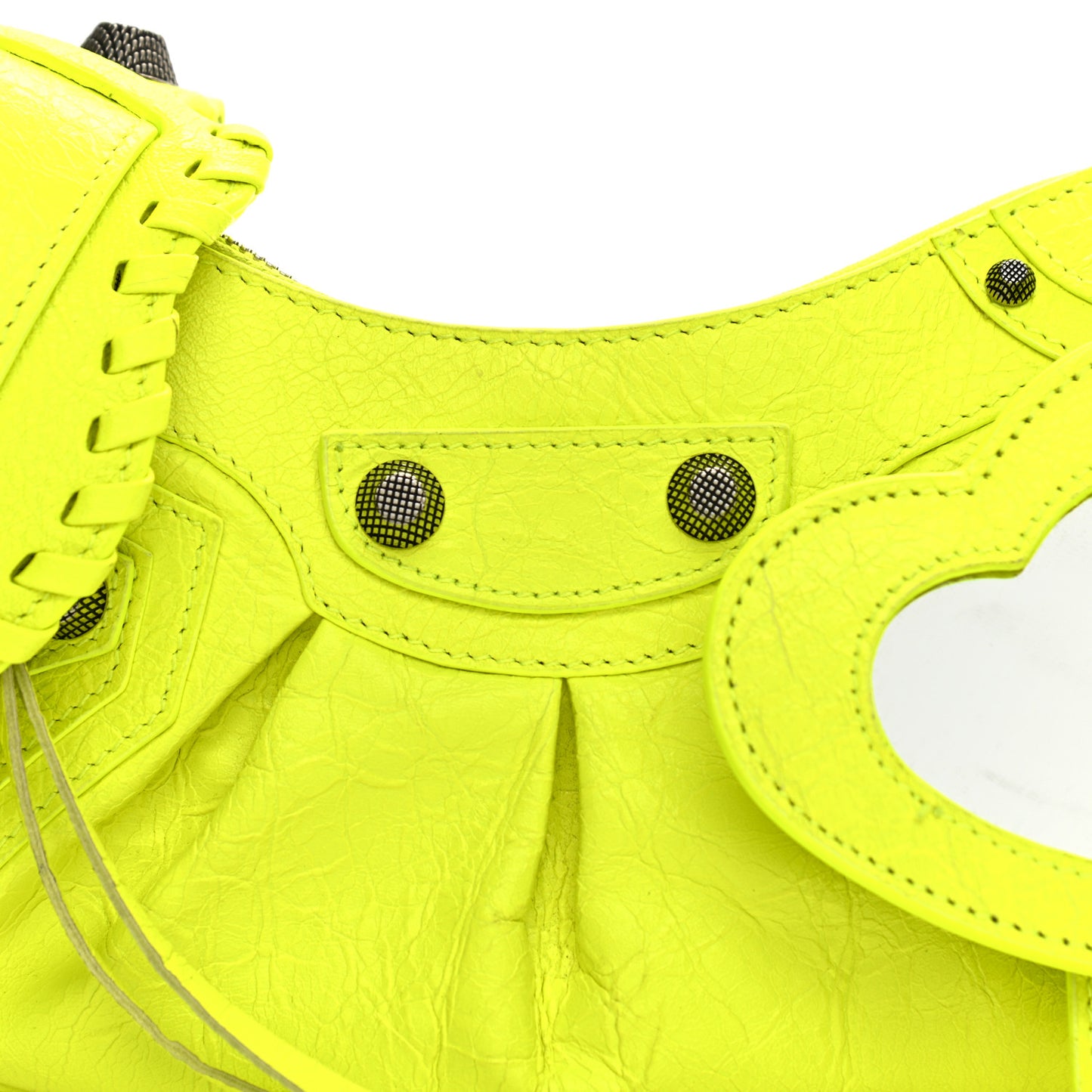 Agneau Arena Le Cagole Shoulder Bag XS Fluo Yellow