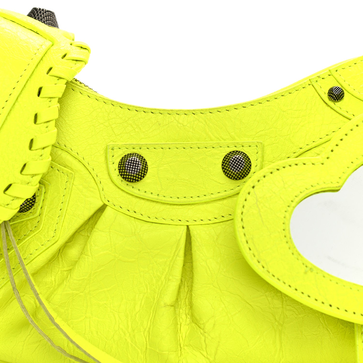 Balenciaga Agneau Arena Le Cagole Shoulder Bag XS Fluo Yellow 8 of 11