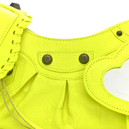 Balenciaga Agneau Arena Le Cagole Shoulder Bag XS Fluo Yellow 8 of 11