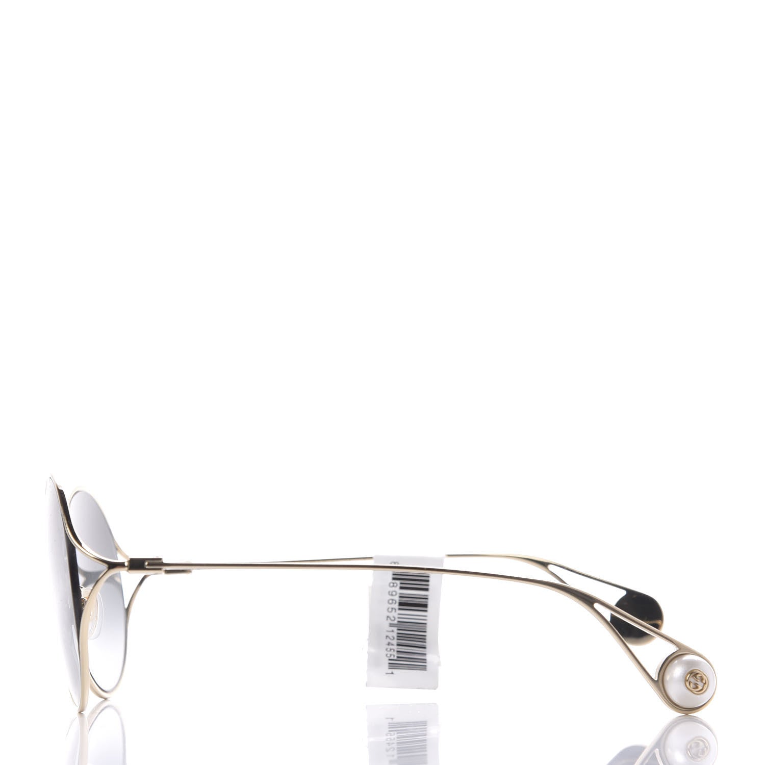 Gucci Round Pearl Tip Sunglasses GG0253S Gold 3 of 8