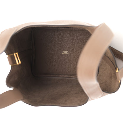 Hermes Taurillon Maurice Picotin Lock 18 PM Beige De Weimar 5 of 9
