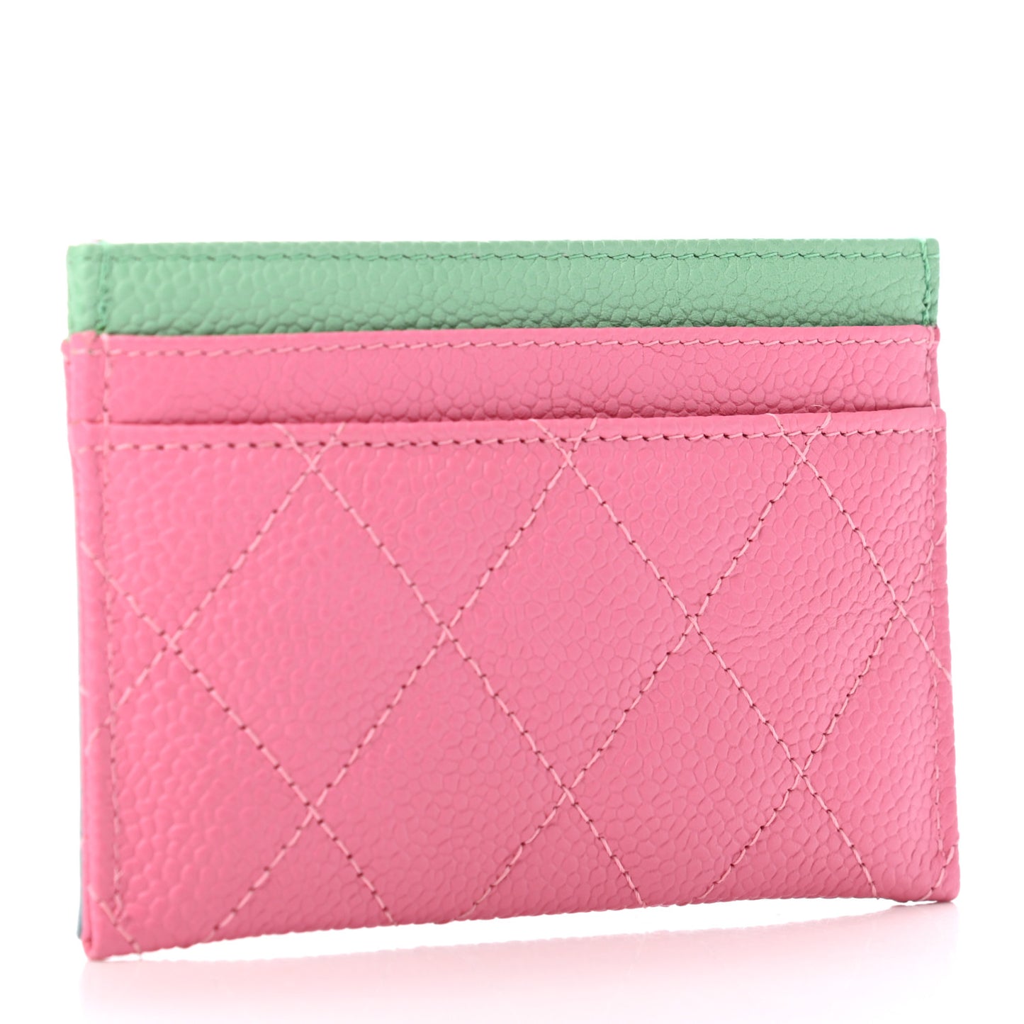 Caviar Quilted CC Filigree Card Holder Pink Blue Green
