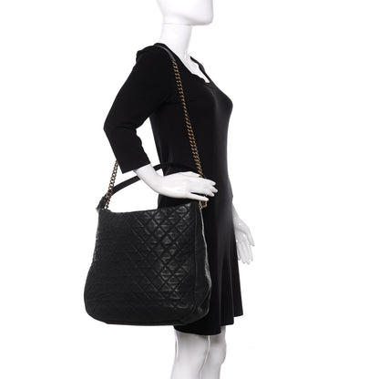 Chanel Iridescent Caviar Quilted Country Chic Hobo Black 2 of 8