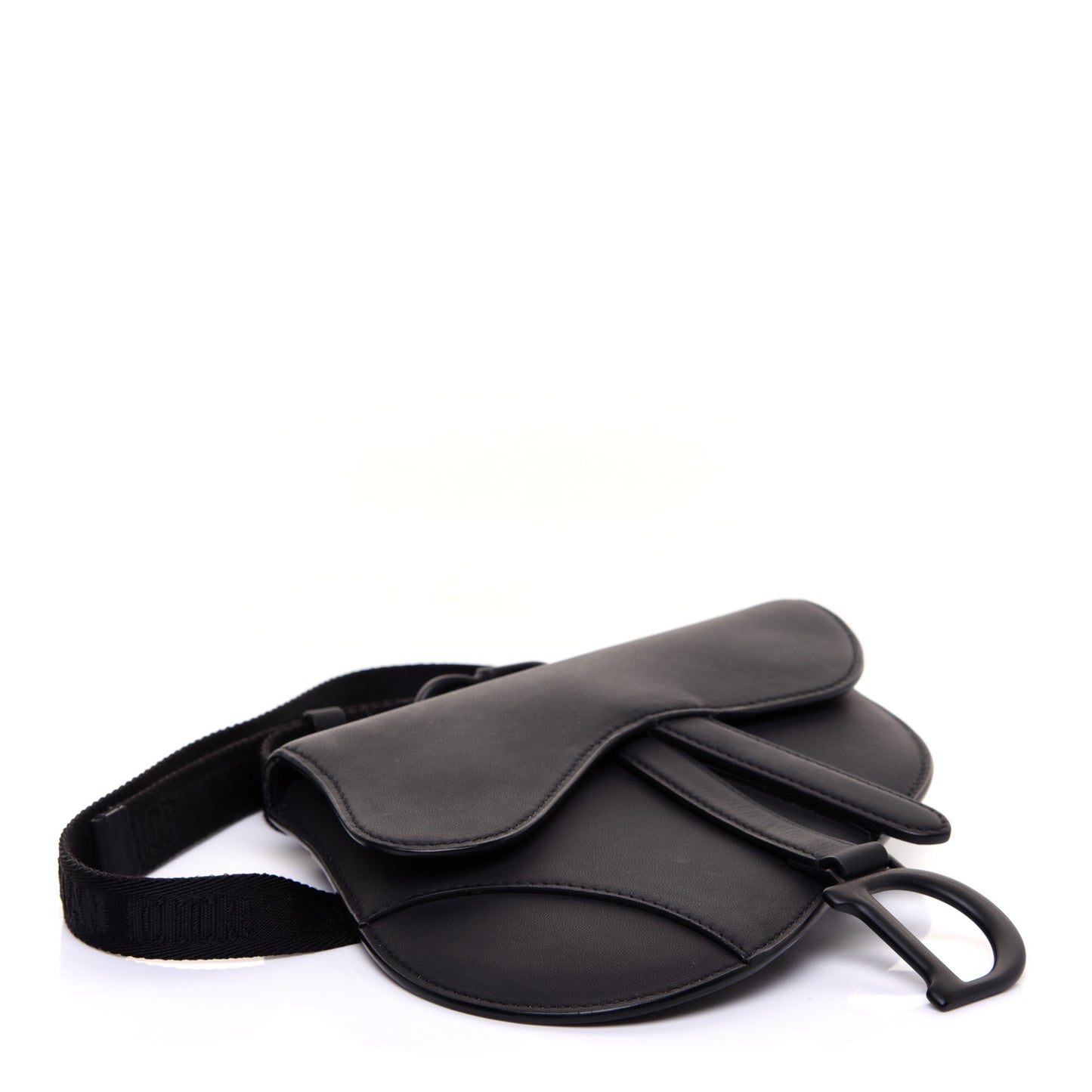 Ultra Matte Calfskin Saddle Belt Bag Black