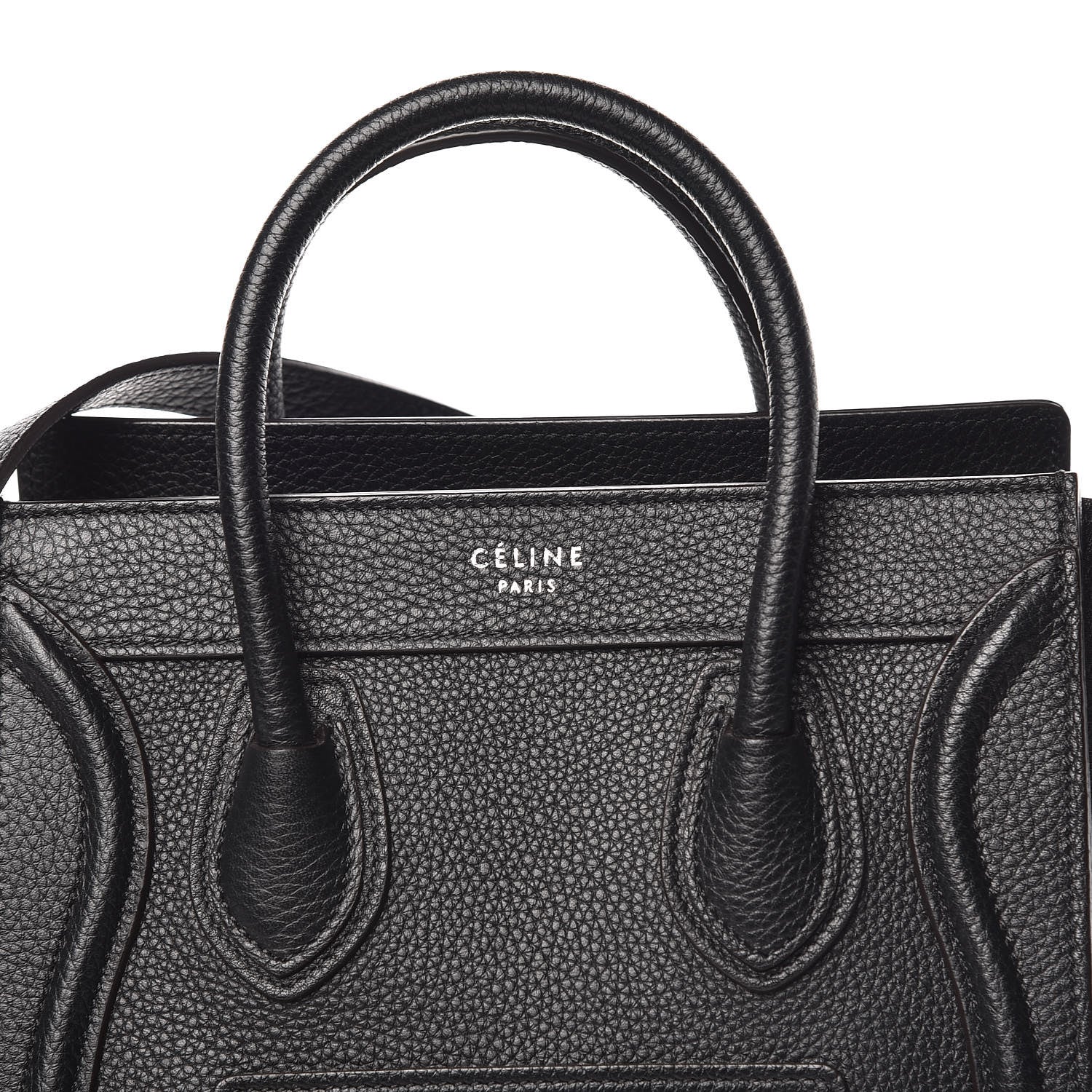Celine Drummed Calfskin Nano Luggage Black 11 of 11