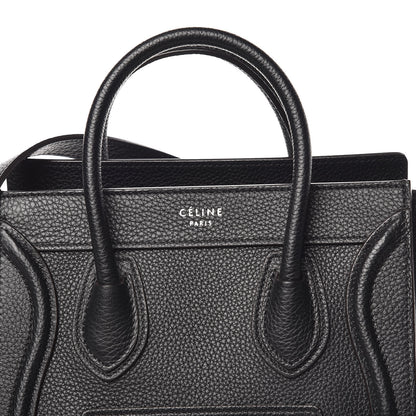 Celine Drummed Calfskin Nano Luggage Black 11 of 11