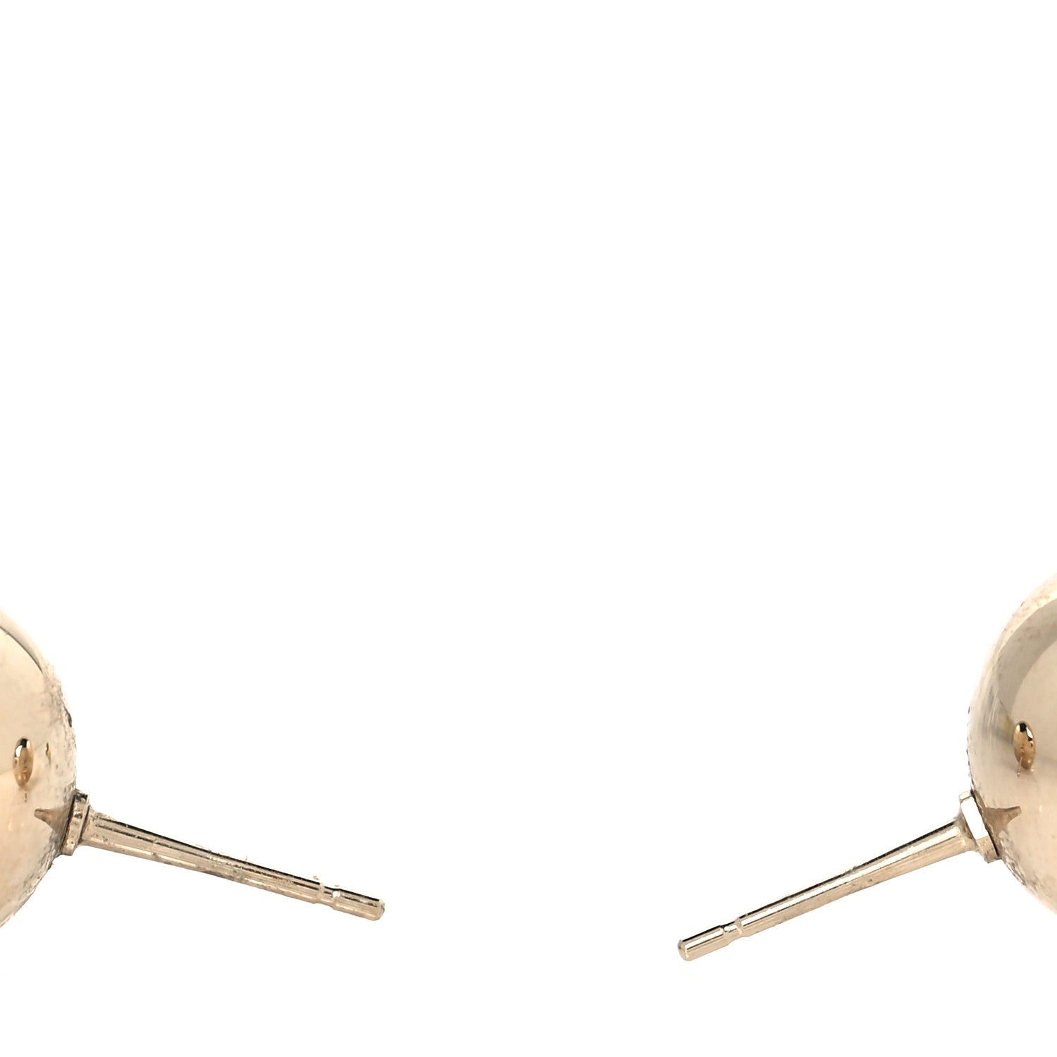 Chanel Metal Bead CC Stud Earrings Gold 3 of 5