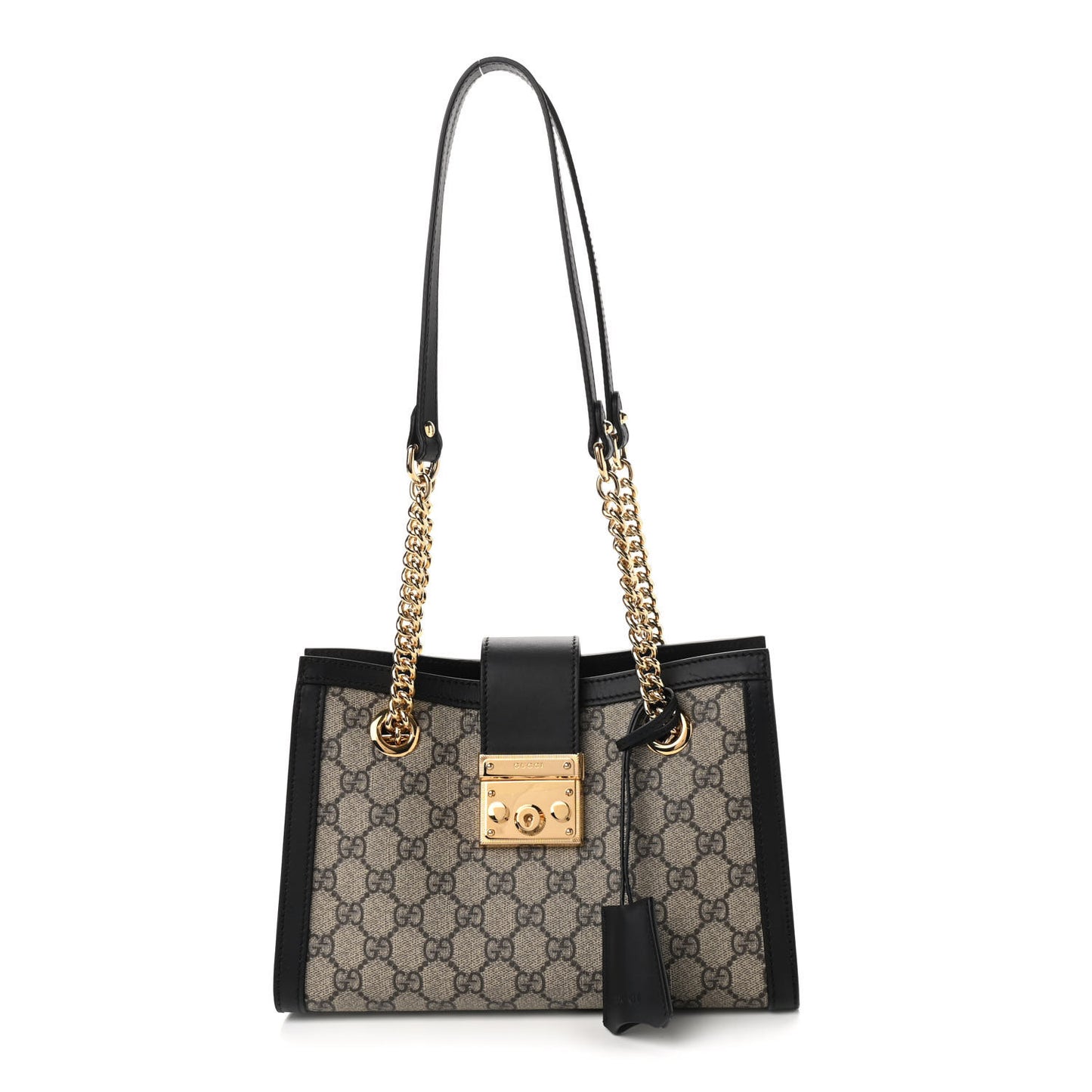 GG Supreme Monogram Small Padlock Tote Black