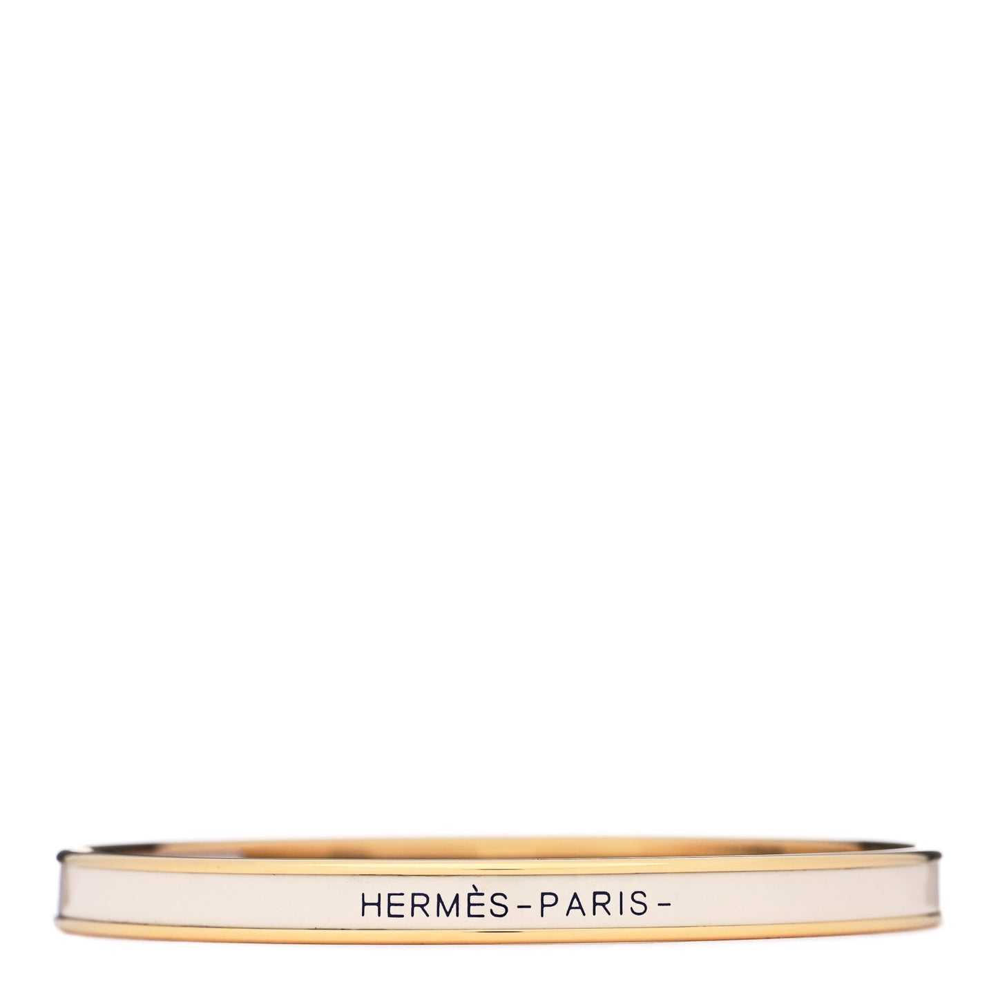 Enamel Printed Extra Narrow Bracelet 65 White