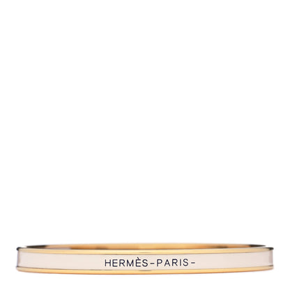 Hermes Enamel Printed Extra Narrow Bracelet 65 White 1 of 6