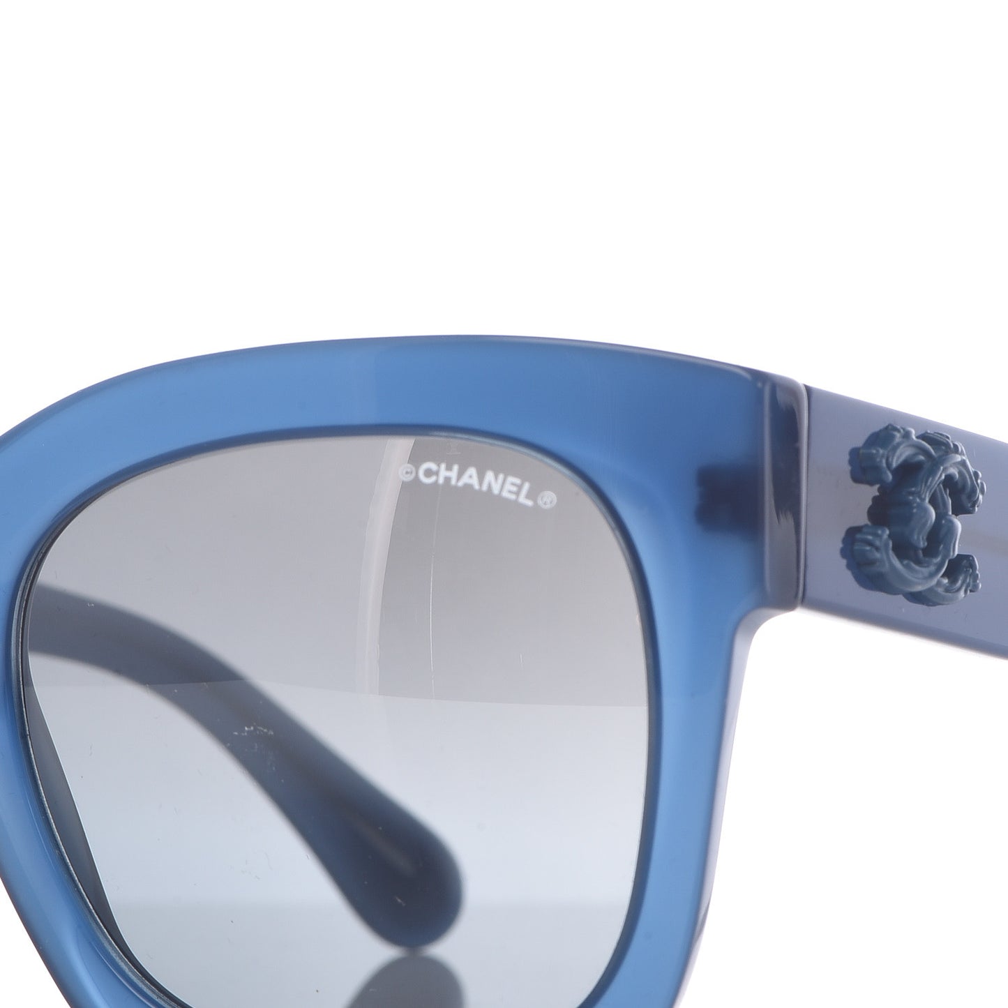 Acetate Mirror CC Square Sunglasses 5357 Blue