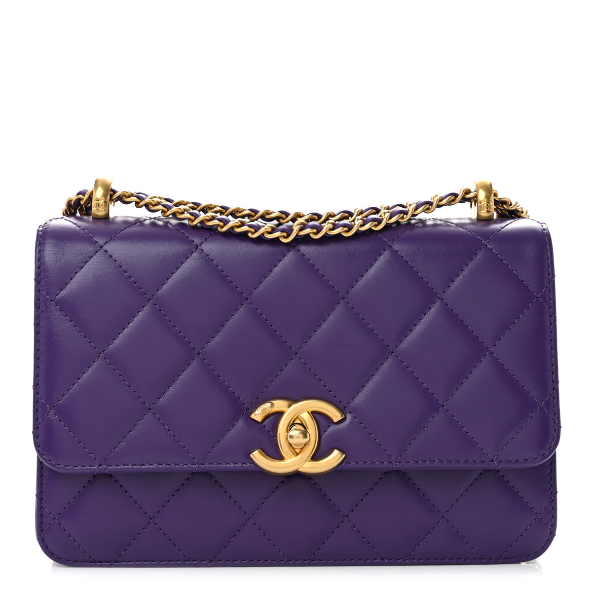 Chanel Calfskin Quilted Perfect Fit Flap Purple 1 of 12