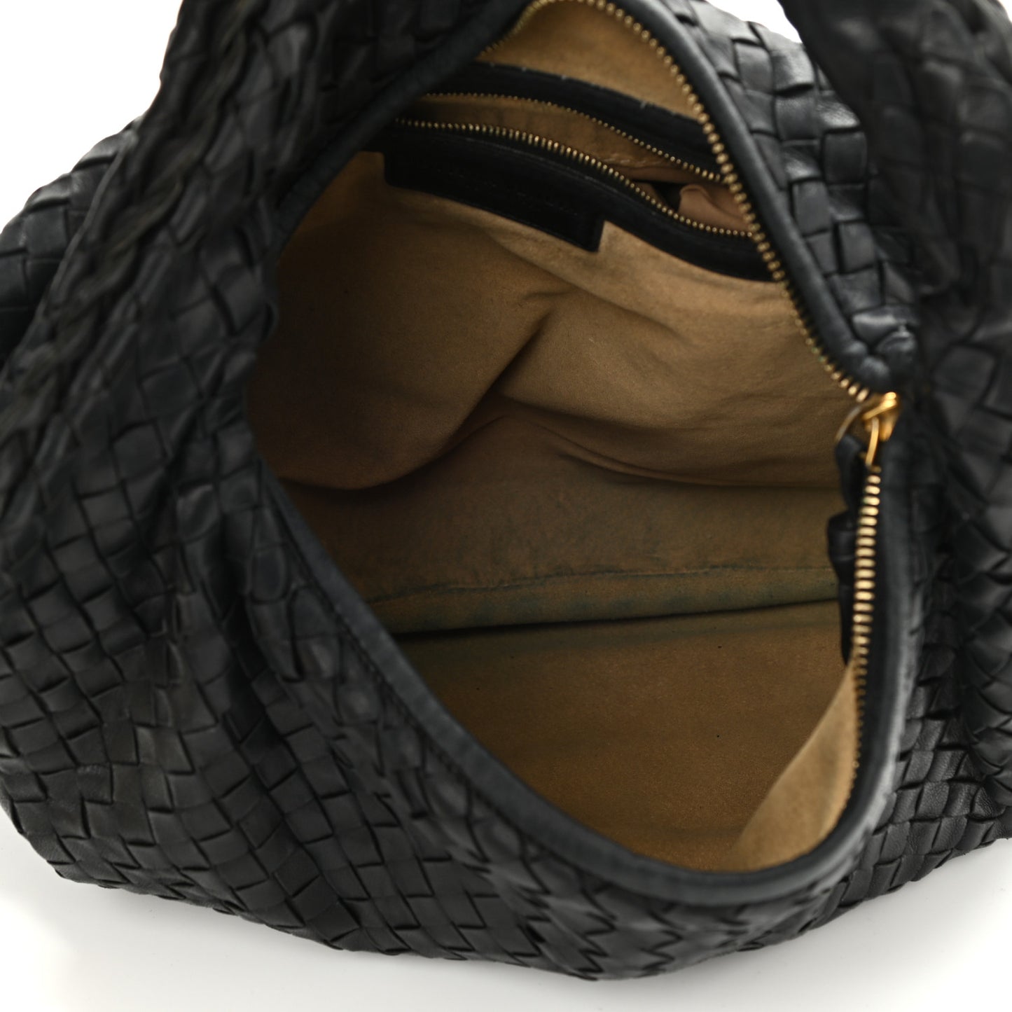 Nappa Intrecciato Medium Veneta Hobo Black