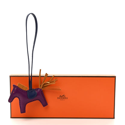 Hermes Milo Lambskin Grigri Rodeo Horse Bag Charm PM Violet Sesame Bleu Saphir 4 of 4