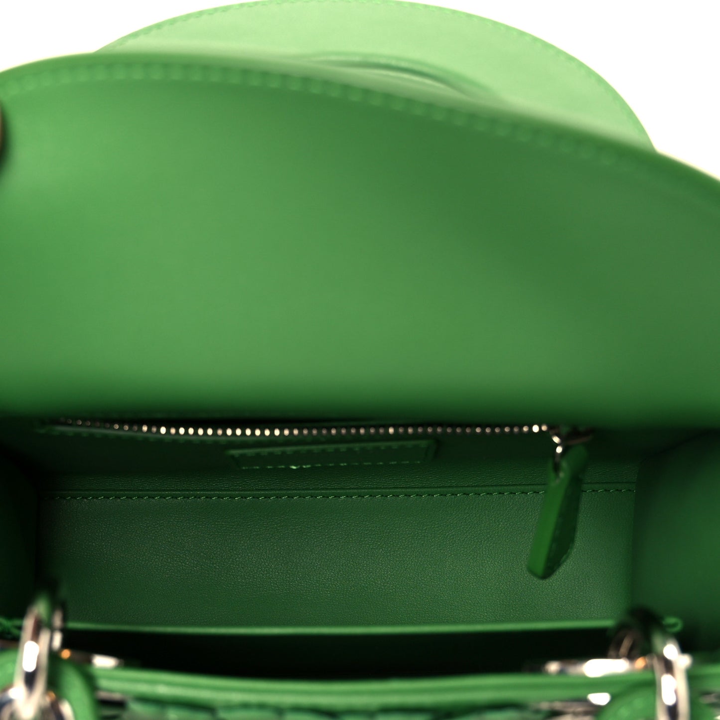 Lambskin Clover Allover Embroidered Mini Lady Dior Lucky Green