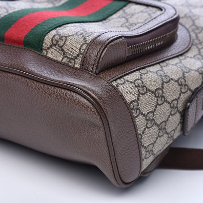 Gucci GG Supreme Monogram Calfskin Web Small Ophidia Day Backpack Beige Ebony New Acero 9 of 13