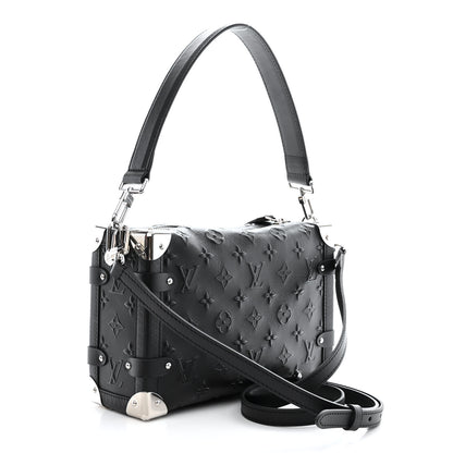 Louis Vuitton Calfskin Debossed Monogram Side Trunk Black 3 of 9