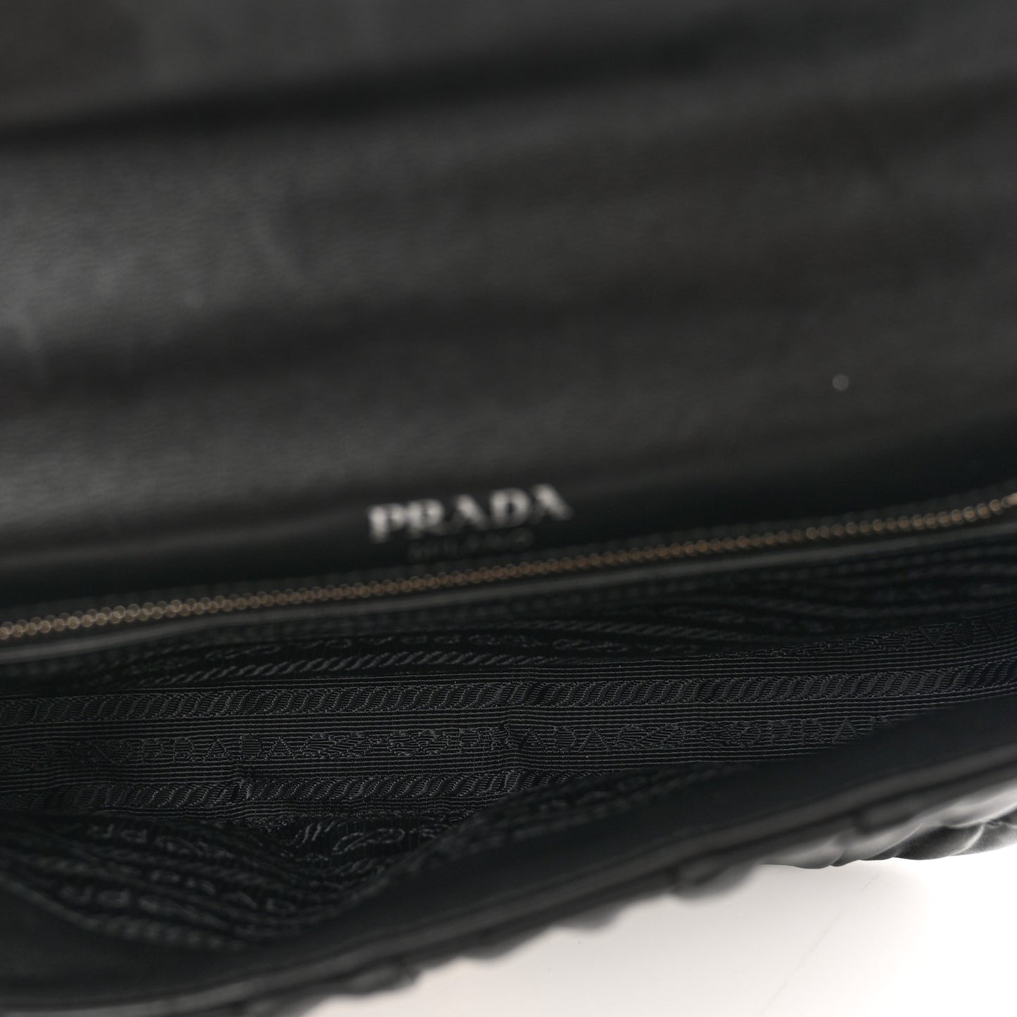 Nappa Gaufre Small Chain Flap Shoulder Bag Black