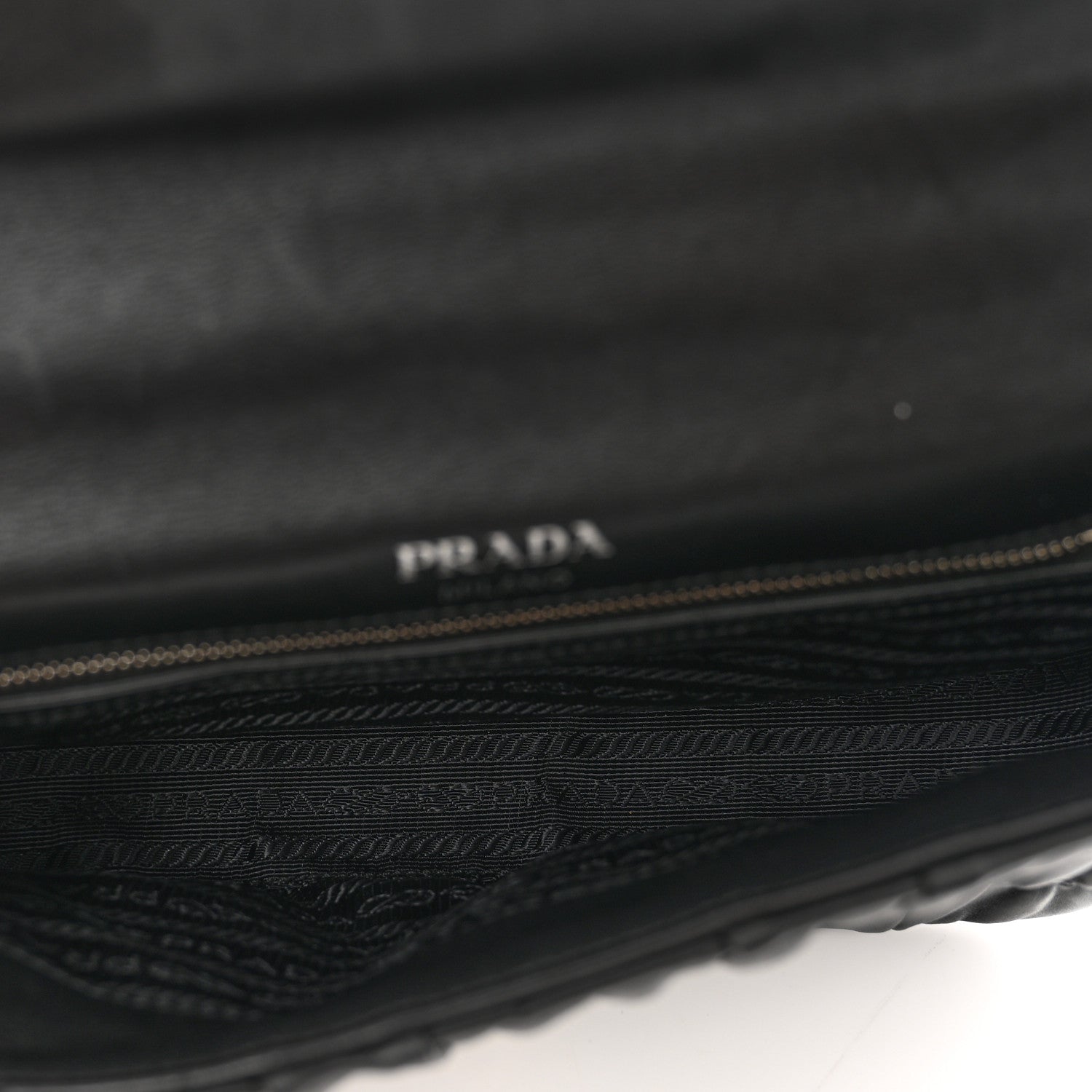Prada Nappa Gaufre Small Chain Flap Shoulder Bag Black 5 of 9