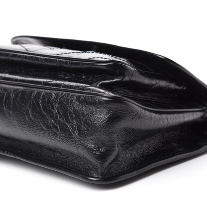 Saint Laurent Crinkled Calfskin Matelasse Monogram Medium Niki Chain Satchel Black 7 of 11