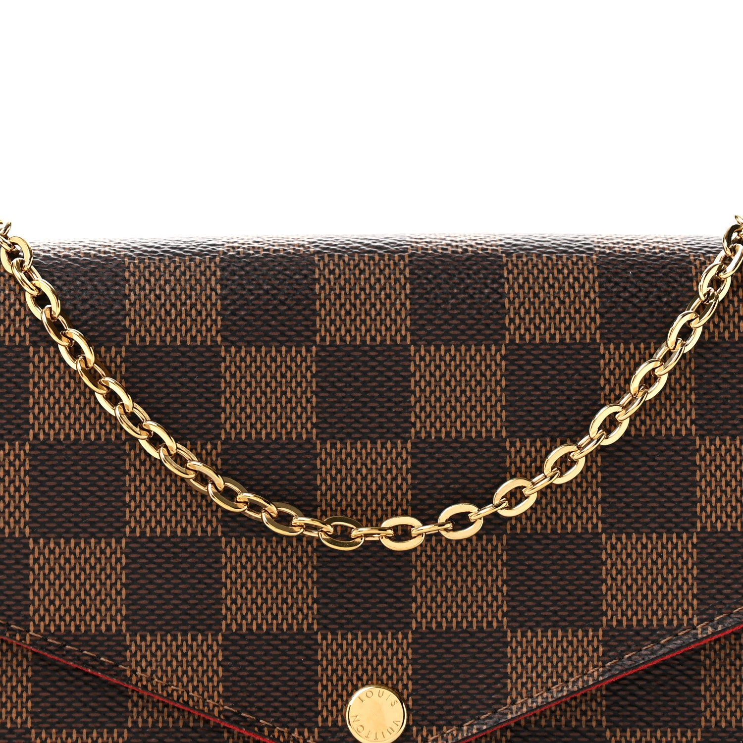 Louis Vuitton Damier Ebene Pochette Felicie Chain Wallet 7 of 12