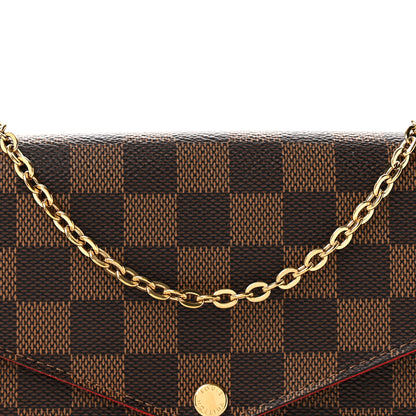 Louis Vuitton Damier Ebene Pochette Felicie Chain Wallet 7 of 12