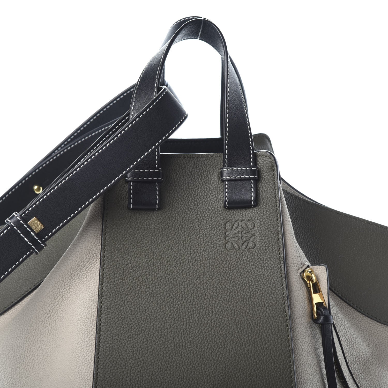 Loewe Calfskin Medium Hammock Shoulder Bag Khaki Green Soft White 7 of 9