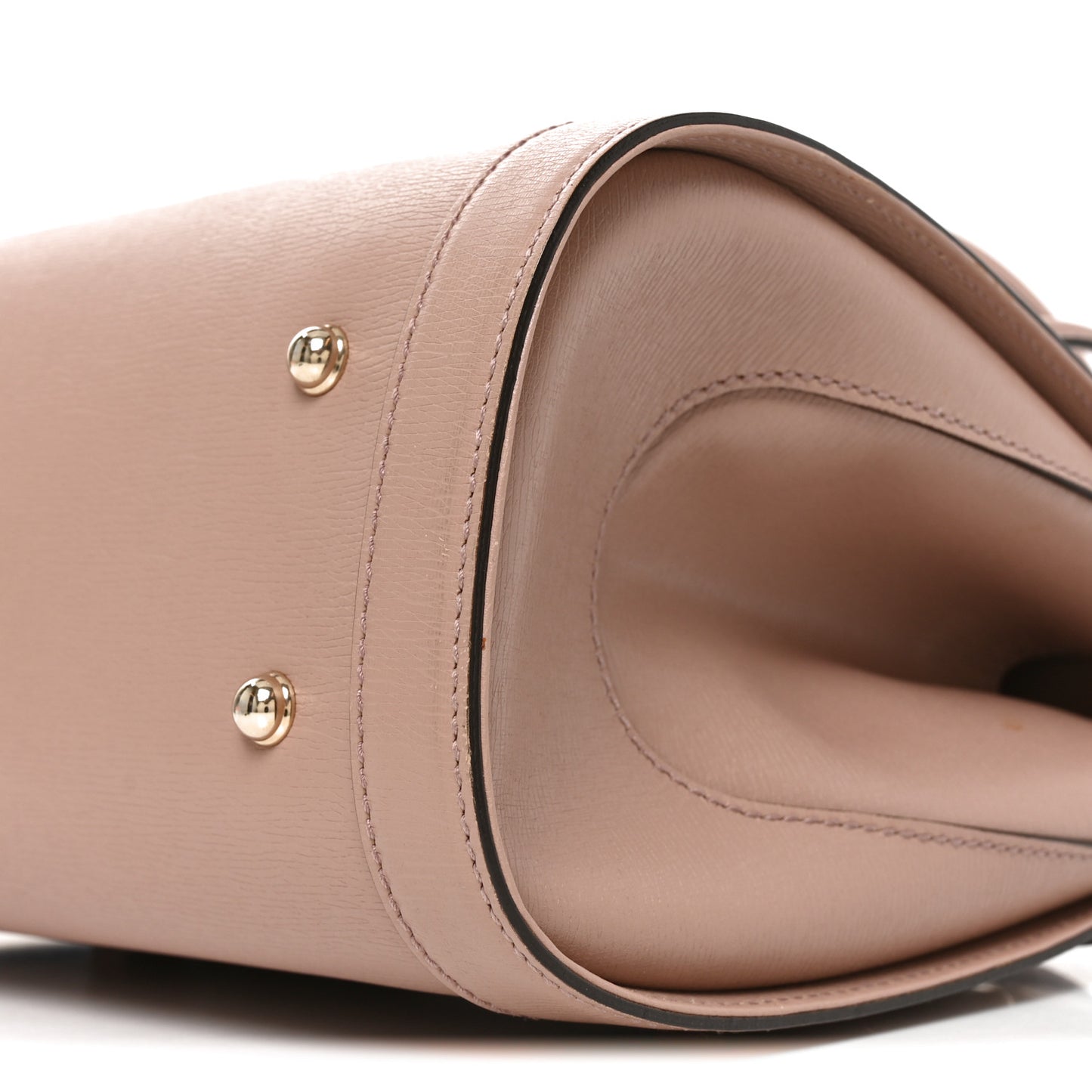 Calfskin Bamboo Bullet Top Handle Bag Blush