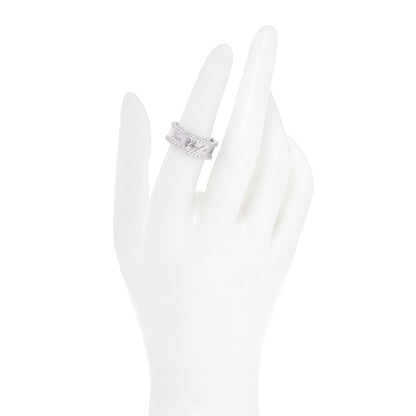 Van Cleef & Arpels 18K White Gold Perlee Signature Ring 53 6.25 2 of 5