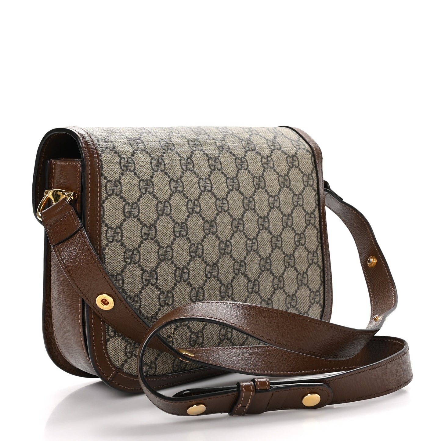 GG Supreme Monogram Horsebit 1955 Shoulder Bag Beige Brown Sugar