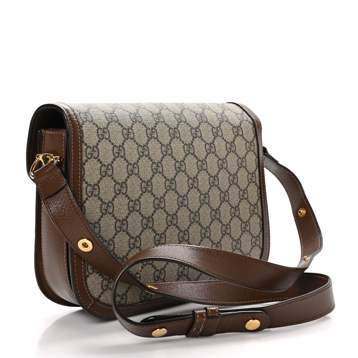 Gucci GG Supreme Monogram Horsebit 1955 Shoulder Bag Beige Brown Sugar 3 of 11