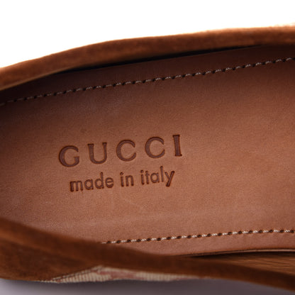 Gucci GG Monogram Suede Mens Driver Loafers 8 Beige Ruggine Cuir 8 of 12
