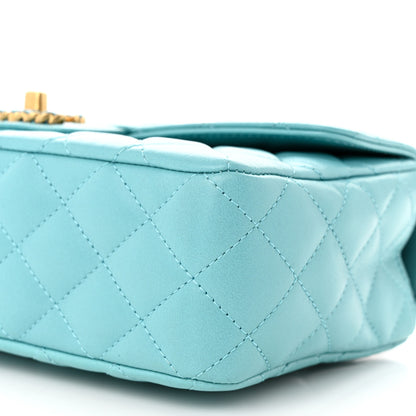 Chanel Lambskin Quilted Small Strass On Top Flap Bag Light Blue 10 of 11