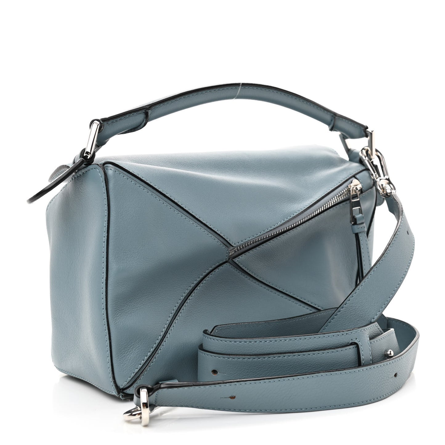Calfskin Small Puzzle Bag Stone Blue