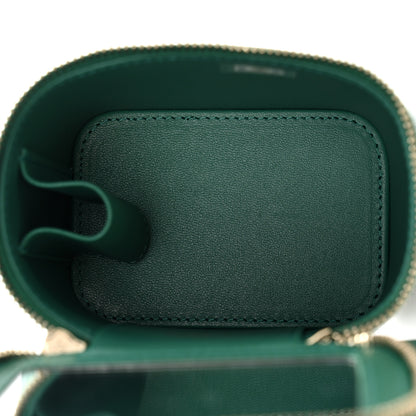 Chanel Lambskin Quilted Top Handle Mini Vanity Case With Chain Green 5 of 12