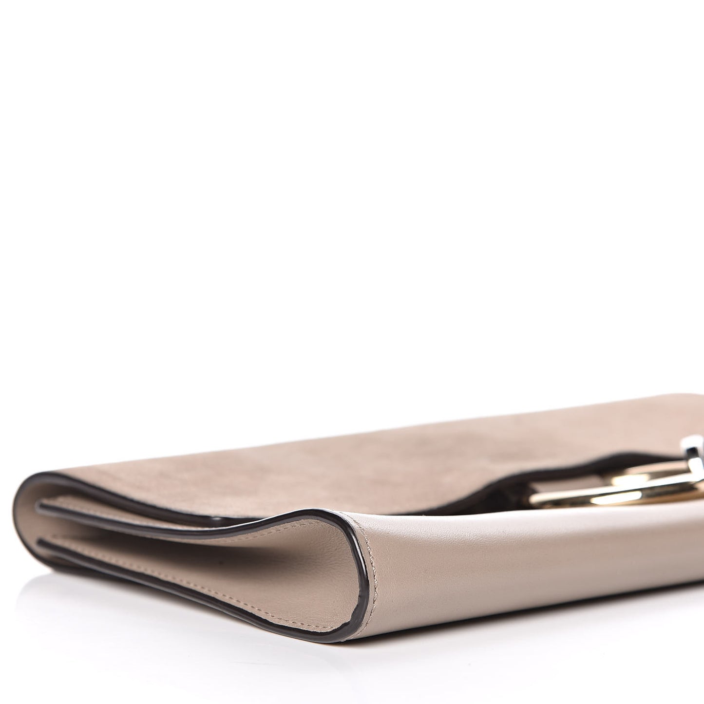 Suede Calfskin Faye Clutch Motty Grey