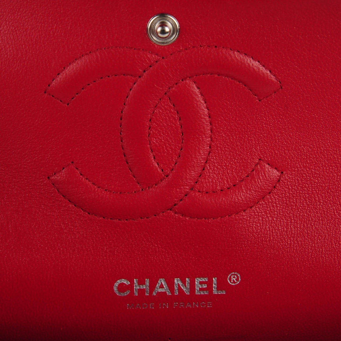 Lambskin Quilted Medium Double Flap Red