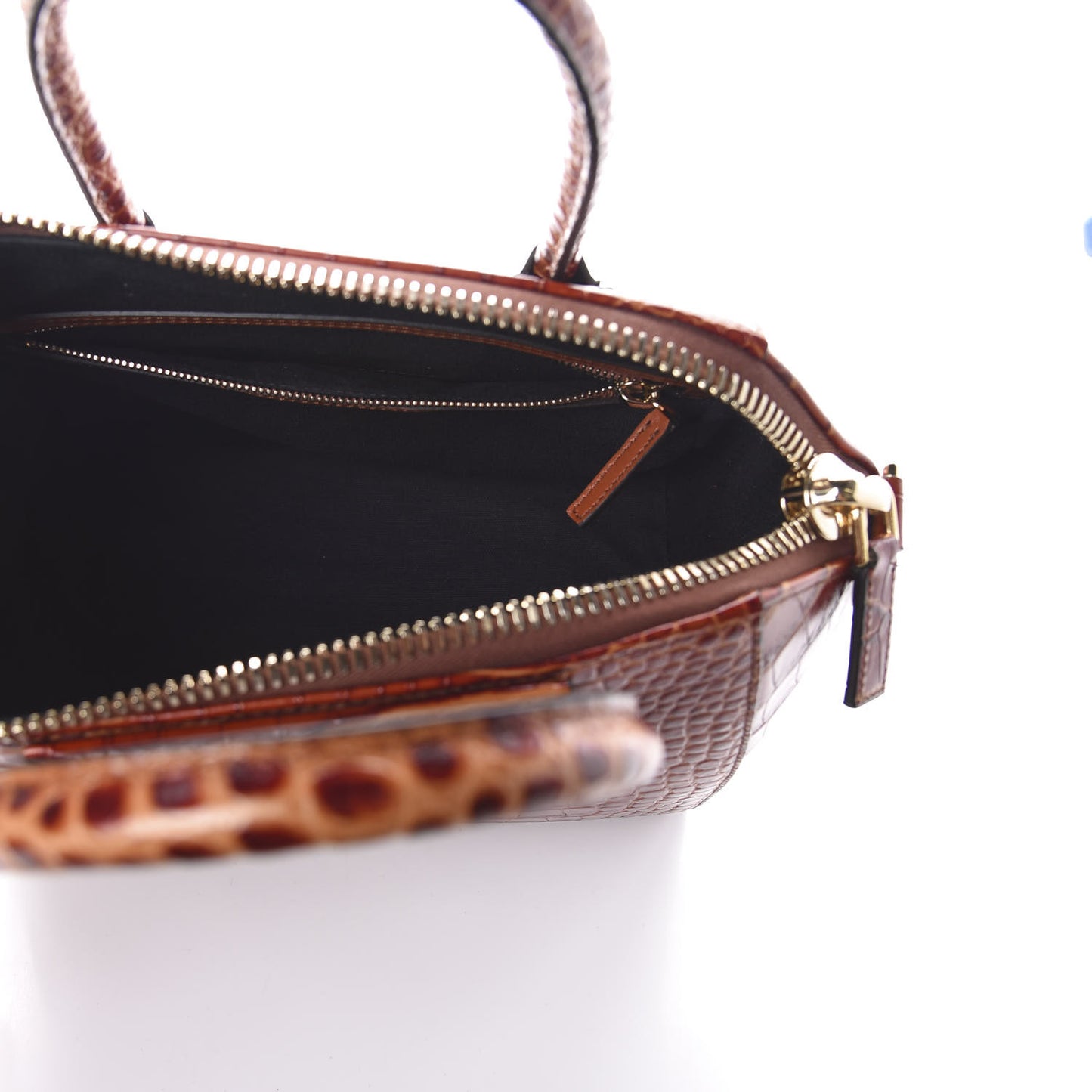 Calfskin Crocodile Embossed Small Antigona Cognac