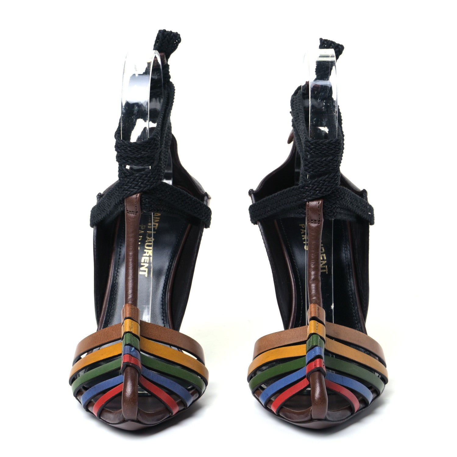Saint Laurent Calfskin Majorelle 105 Lace Up Convertible Pumps 35 Multicolor 4 of 12
