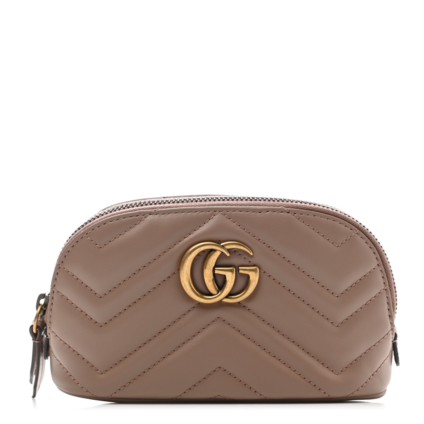 Calfskin Matelasse GG Marmont Pouch Cosmetic Case Porcelain Rose