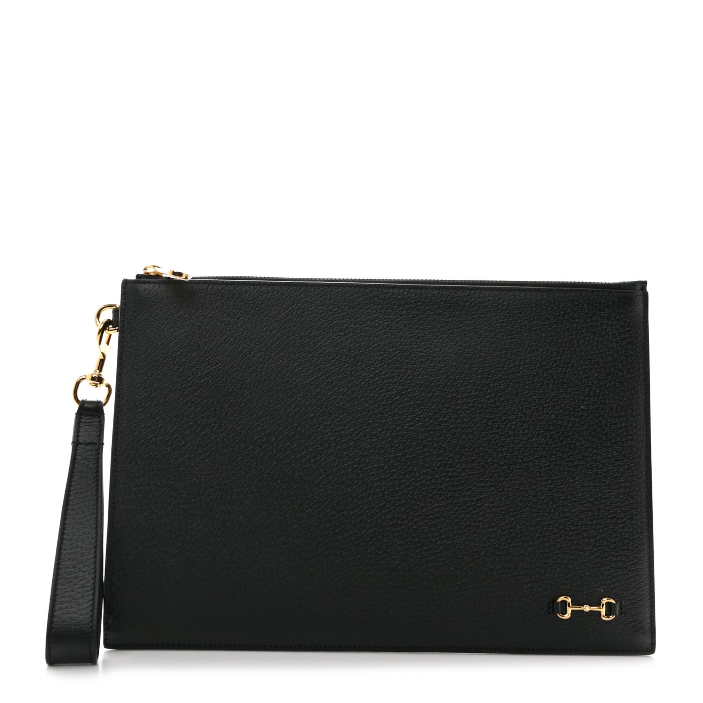 Calfskin Horsebit 1955 Wristlet Pouch Black