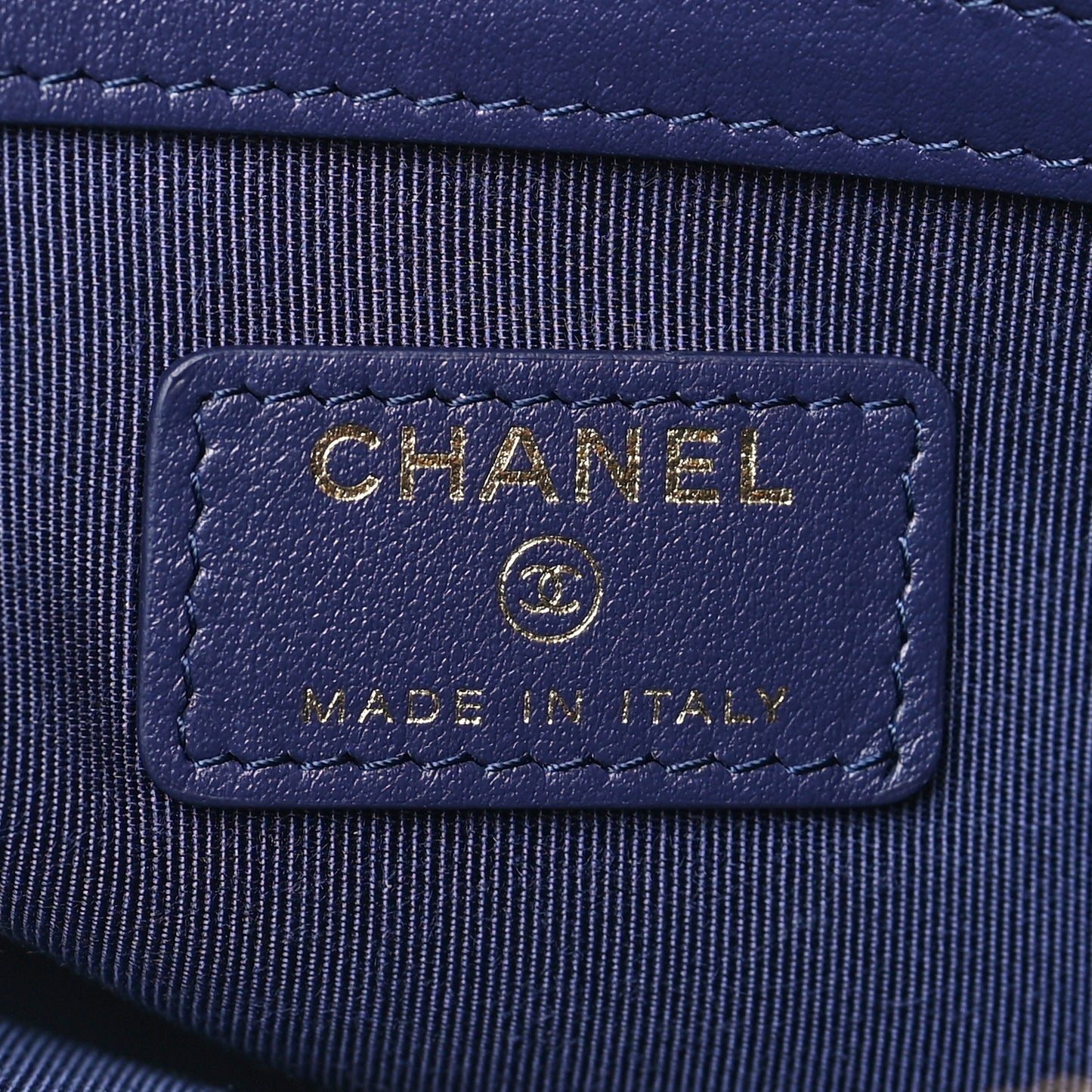 Denim Quilted Large Chanel 19 Cosmetic Case Blue
