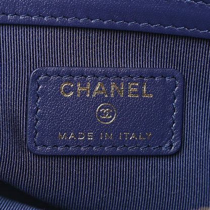Chanel Denim Quilted Large Chanel 19 Cosmetic Case Blue 6 of 10
