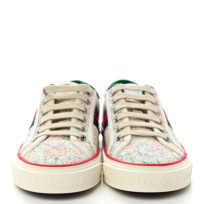 Gucci X LIBERTY OF LONDON Canvas Web Tracy Print Womens 1977 Tennis Sneakers 38 Mint Peach Mystic White 2 of 7