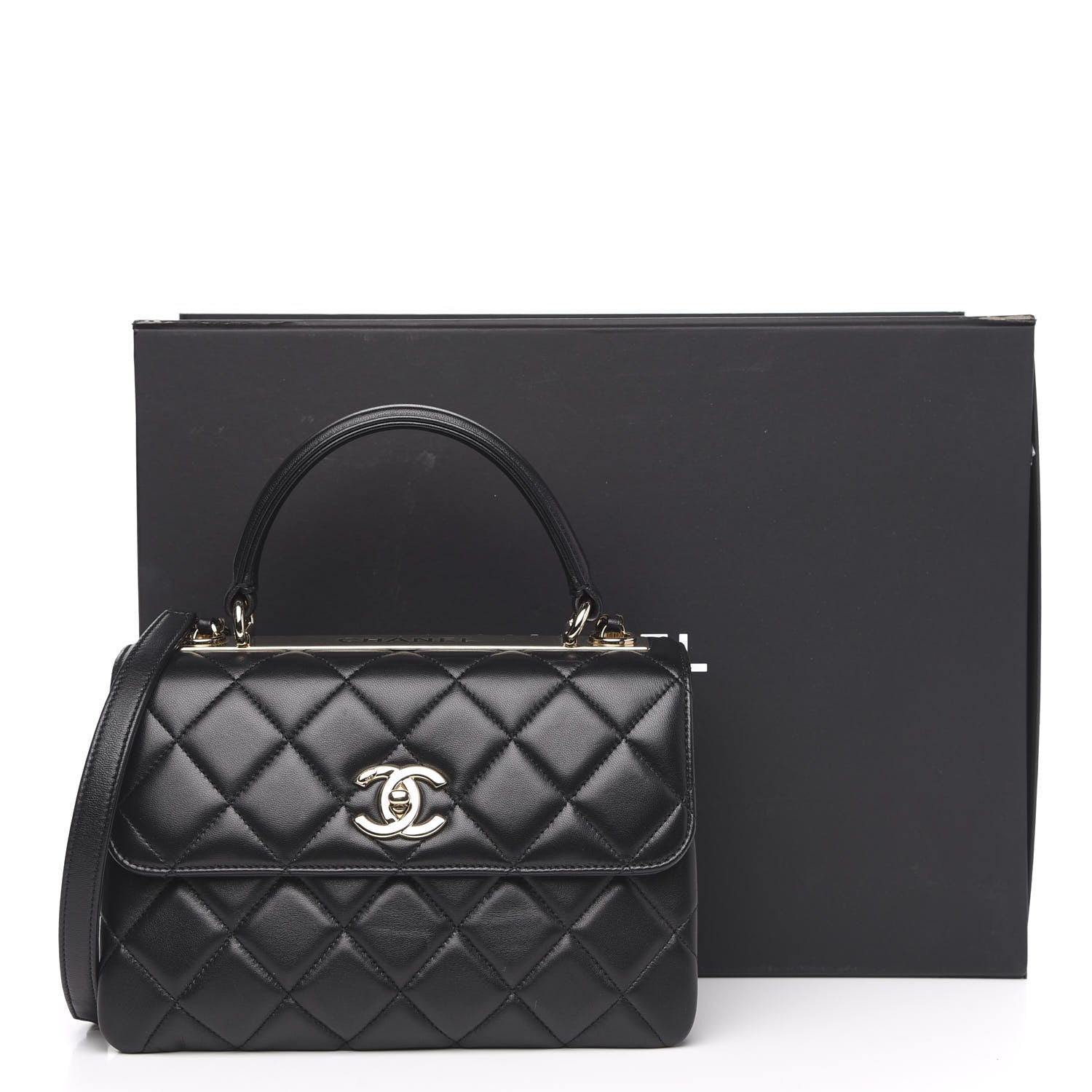 Chanel Lambskin Quilted Small Trendy CC Dual Handle Flap Bag Black 14 of 14